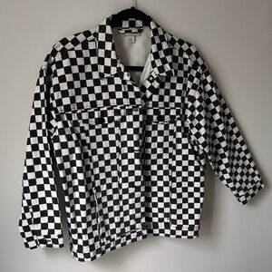 Monki Overaized Checkered Black and White Women's Jacket